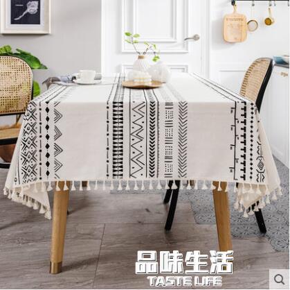 餐桌墊 桌布防水防油免洗波西米亞ins風正方形高級感輕奢風餐桌布長方形 城市玩家