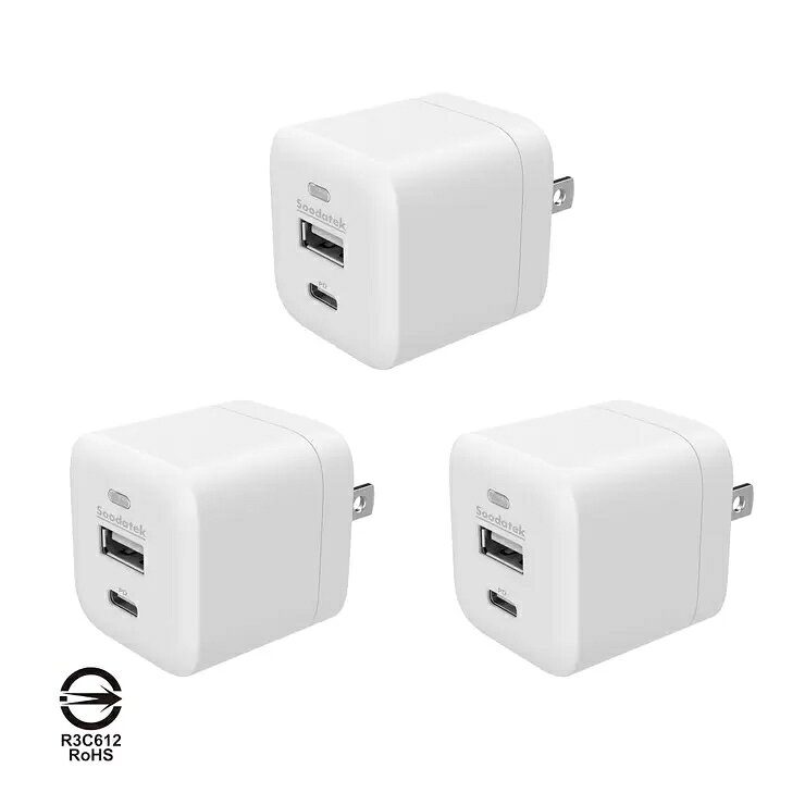 Soodatek 25W 雙孔USB高速充電器 3入 白 SHC1U1-PC25WH