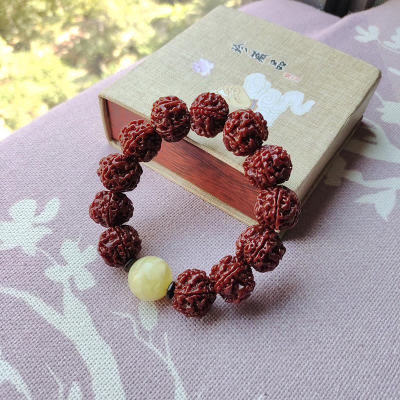 菩提手串 菩提 手串 金剛菩提子108顆佛珠手鍊男女士手串項鍊機刷包漿『ZW5172』