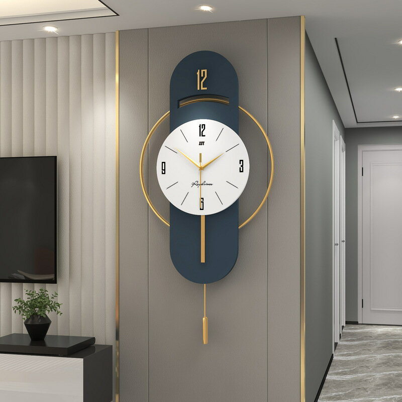 掛鐘 掛鐘輕奢時尚簡約客廳鐘表個性創意網紅裝飾時鐘掛墻現代家用掛表-快速出貨