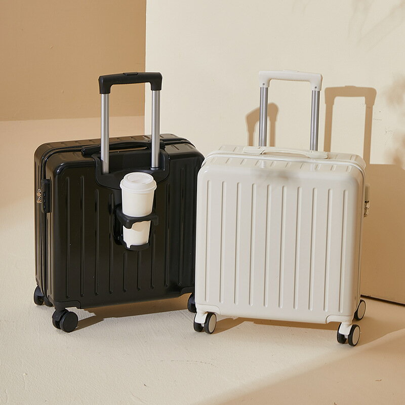 2023新款拉桿箱18寸女小型行李箱20多功能杯托旅行箱登機箱密碼箱「限時特惠」