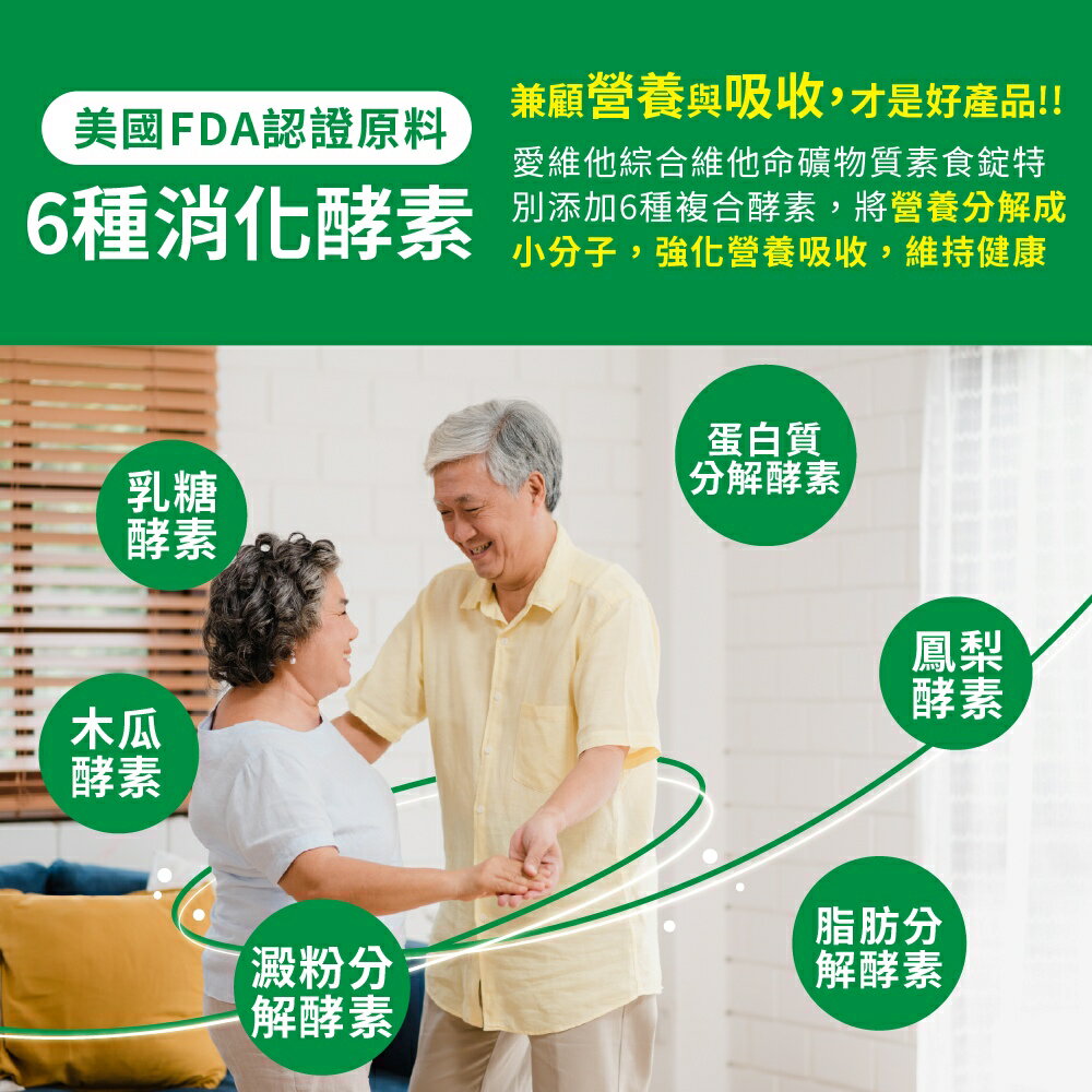 LOVITA 愛維他 綜合維他命礦物質素食錠 60錠/瓶 (葉黃素,酵素,薑黃,B群,維他命C,鈣,鎂,鋅) 3