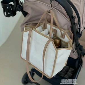 2022年新韓系簡約媽咪包手提單肩包外出防水托特包帆布尿布母嬰包 「好物優選生活館」