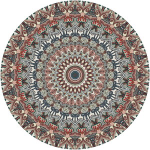 圓形地毯 床邊地墊 地毯 美式輕奢復古圓形地毯北歐床邊地毯客廳臥室書房家用吊籃瑜伽地墊『xy16577』