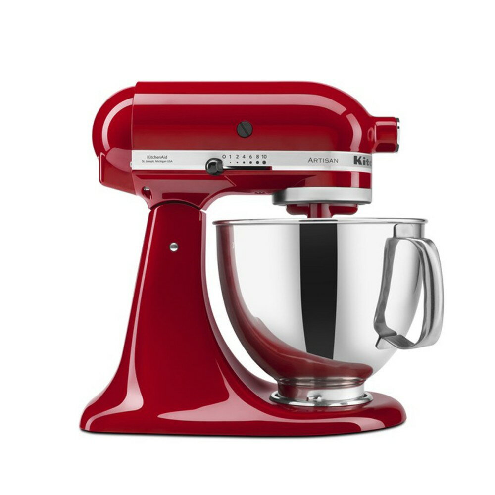 加贈百年限定烘焙工具4件組【KitchenAid】4.8公升/5Q桌上型抬頭式攪拌機 經典紅 3KSM150PSTER