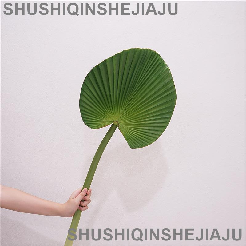 滿280元出貨 仿真花 假花 可開發票 北歐模擬綠植葉子軟膠扇葵葉龜背葉軟裝插花配材花藝造景裝飾植物