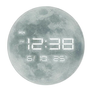 日本代購 MAG W-794 月亮 電子鐘 LED 時鐘 掛鐘 掛置兩用 數位 電子曆 萬年曆 溫度計 月球 月面