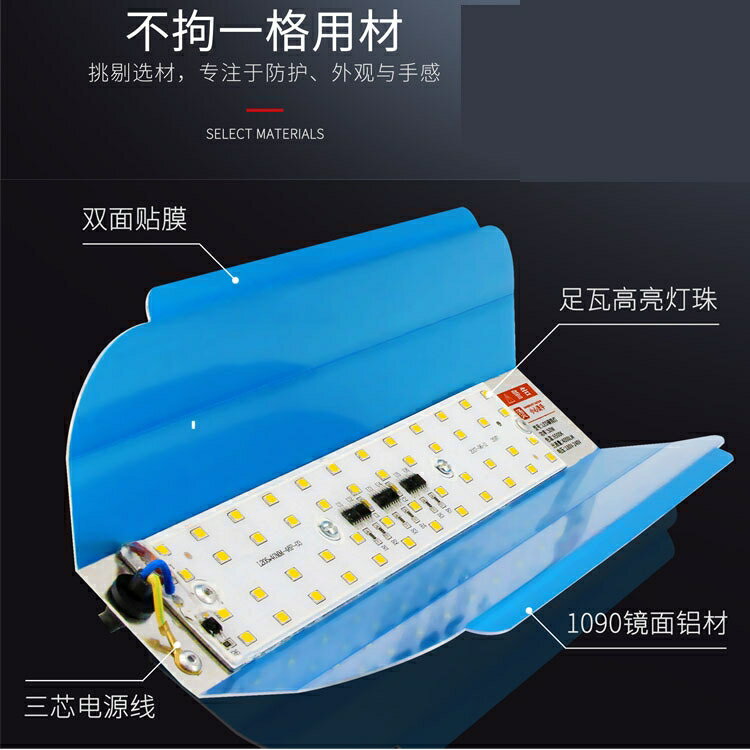 【樂天精選】臺灣110V碘鎢燈50W100W高亮戶外防水LED投光燈工地排擋農場太陽燈