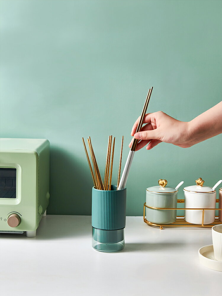 瀝水筷子簍置物架籠筒廚房餐具刀叉收納盒創意家用陶瓷北歐免打孔
