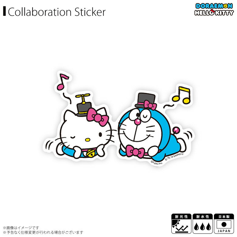 日本代購直送 哆啦A夢 x Hello Kitty 音符 防水防曬 貼紙 日本製
