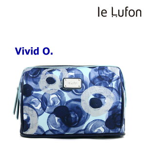 【le Lufon】幾何抽象圓型印花布拼接皮革 化妝包/手拿包/萬用包/多功能淑女隨身包-Vivid O (共6色)