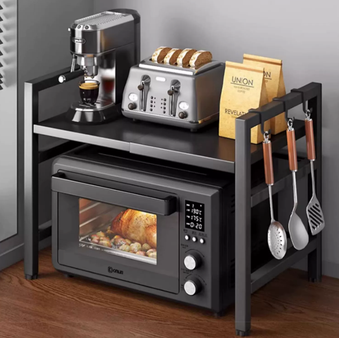 廚房置物架 可伸縮微波爐收納架家用台面多功能鍋架多層烤箱收納架子支架