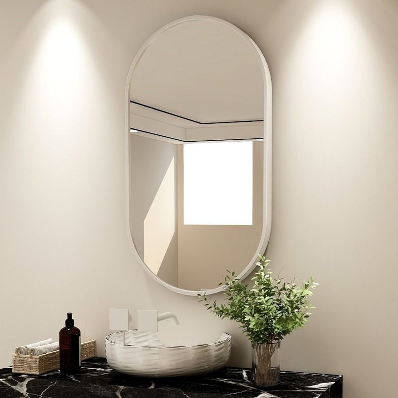 【免運】可開發票 免打孔洗手間簡約歐式輕奢浴室鏡衛生間鏡壁掛化妝鏡貼墻廁所鏡子