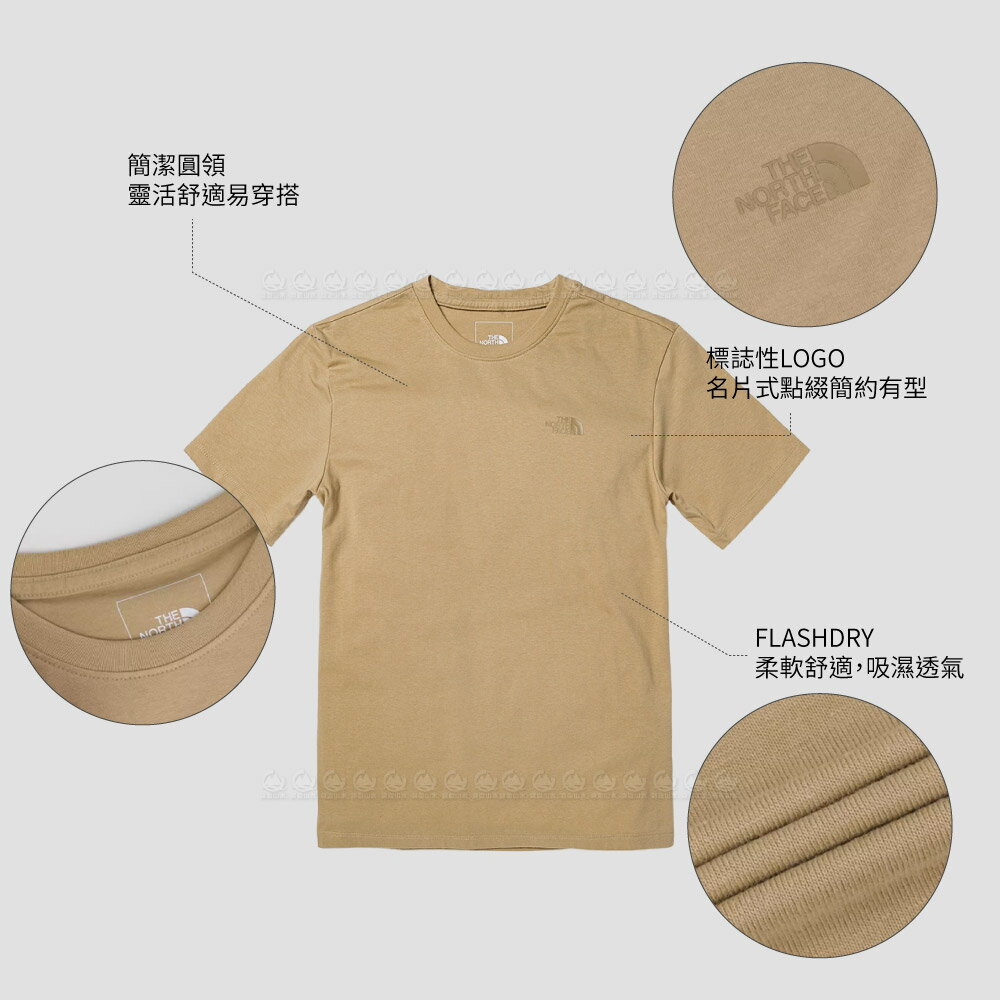 【The North Face 女 排汗短T恤AP《卡其》】7QUKLK5/排汗衣/短T/圓領短袖 6