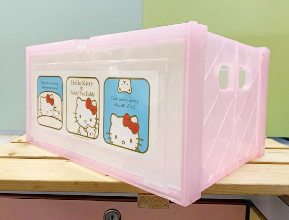【震撼精品百貨】Hello Kitty 凱蒂貓 三麗鷗HELLO KITTY塑膠收納盒/收納提盒#59398 震撼日式精品百貨