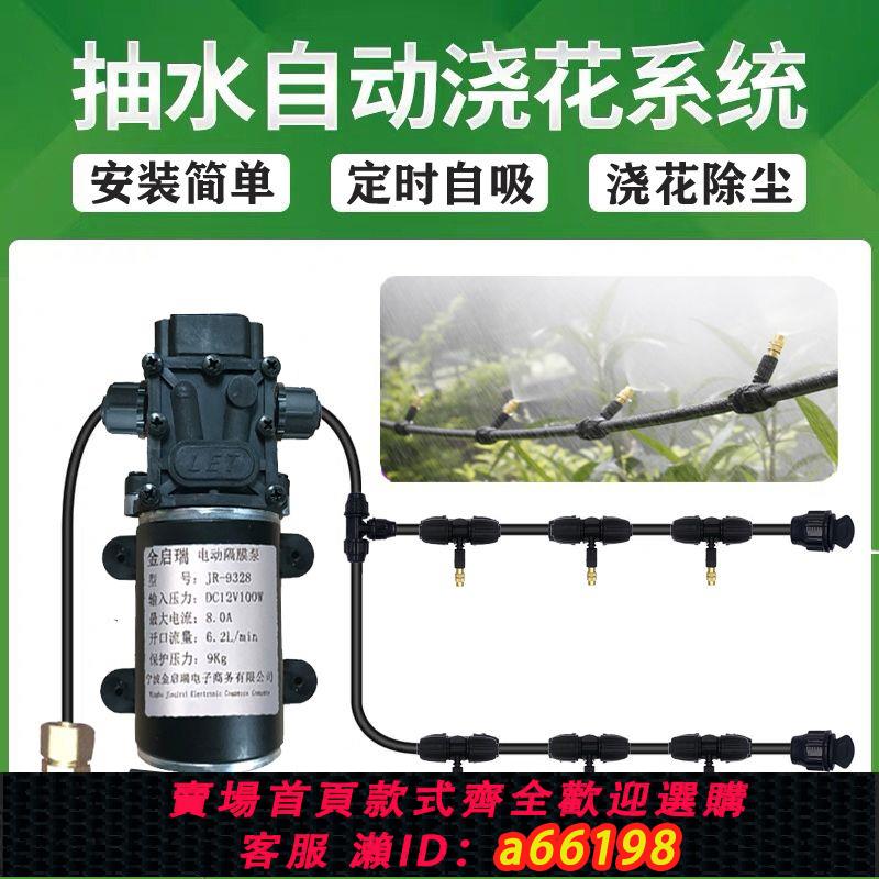 【臺灣公司 可開發票】水泵自動澆花器定時澆水降溫噴霧化微噴頭噴水噴淋灌溉加濕系統