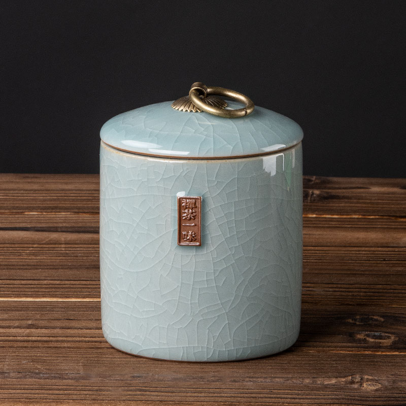 茶葉罐陶瓷密封罐茶罐瓷罐儲存單罐小茶盒包裝盒空盒裝茶葉的罐子