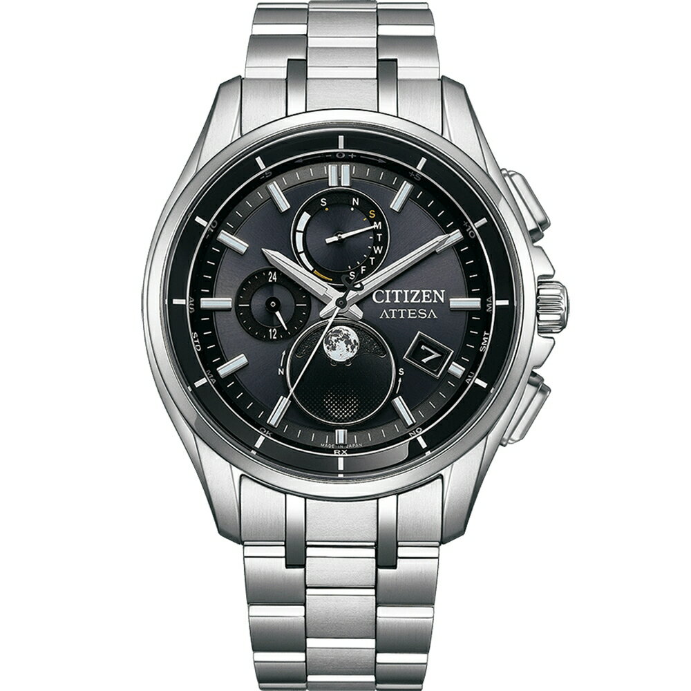 送禮首選★CITIZEN 星辰 GENT'S 月相電波鈦金屬腕錶-41.5mm(BY1001-66E)韋禮安代言 附提袋【全館滿額折價★APP下單點數4倍送】線上購買享 實體門市同步服務