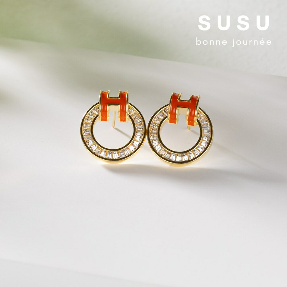 SU SU︱經典H耳環❤️925純銀 鋯鑽 耳環 項鍊 手鍊 穿搭 百搭 時尚 送禮 防過敏 飾品 5