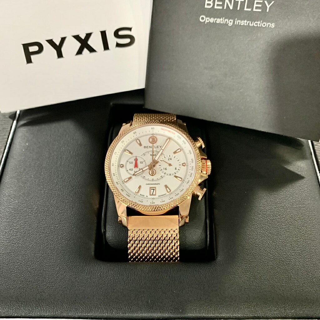 (Little bee小蜜蜂精品) Bentley 賓利 真三眼 石英米蘭鋼錶