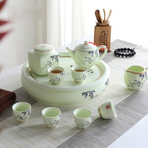 景德鎮雙層隔熱陶瓷茶具套裝功夫茶具整套家用瓷器泡茶壺茶杯茶盤