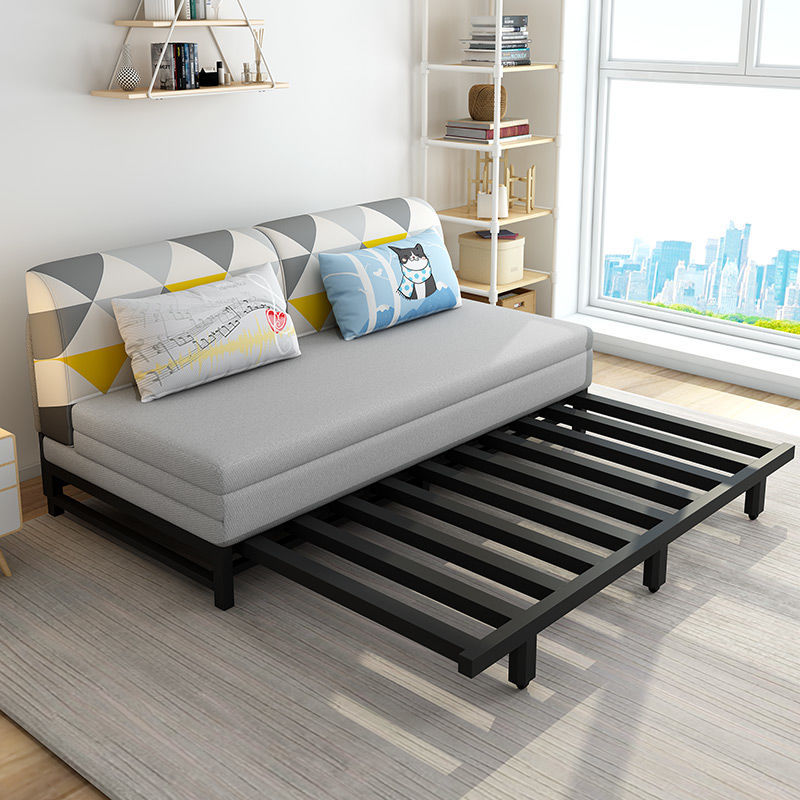 沙發床兩用小戶型客廳多功能單雙人實木簡約折疊沙發床兩用