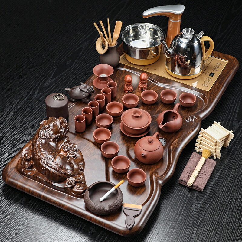 功夫茶具茶盤套裝家用全自動客廳簡約辦公室泡茶壺臺道海