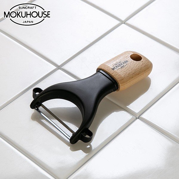 日本製 MOKUHOUSE 木柄削皮刀 不鏽鋼 天然木 原木系列 木頭削皮刀 (BM216)