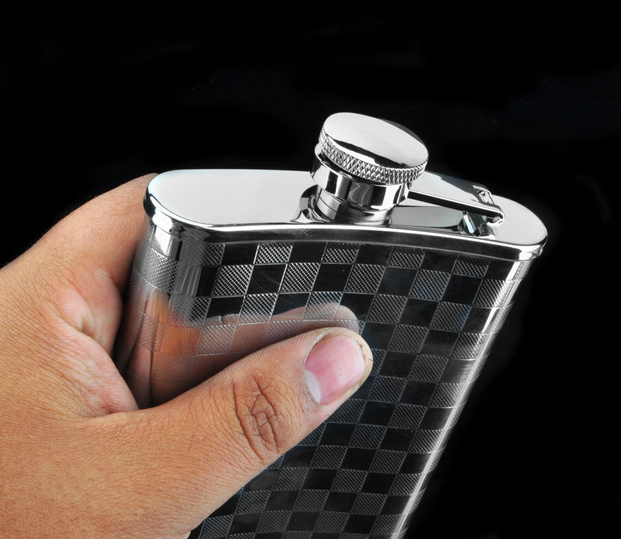 創意格子304不銹鋼酒壺隨身酒壺便攜時尚戶外酒具其它酒具送漏斗 4