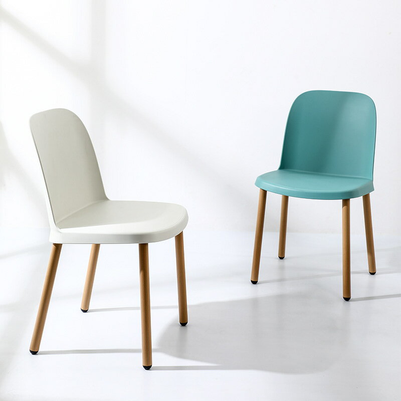 北歐咖啡廳鐵藝休閒餐椅家用現代簡約塑料洽談靠背椅學生書桌椅子