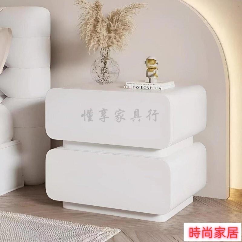 免運 公司貨 奶油風床頭櫃現代簡約床頭收納櫃傢用床櫃子臥室小型床邊櫃新款/001特惠/開立發票S1005