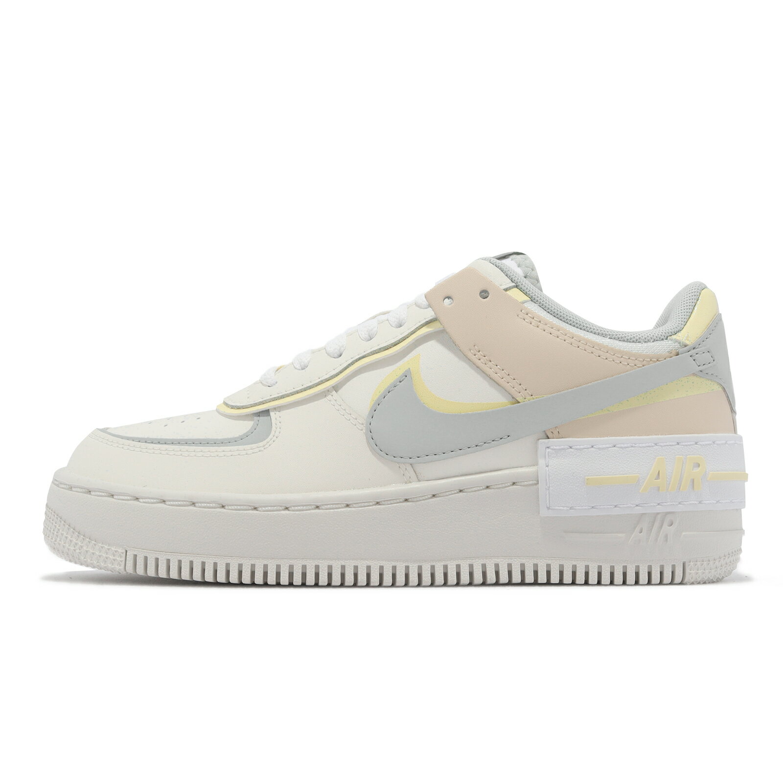 Nike 休閒鞋 Wmns AF1 Shadow 女鞋 米白 粉藍 經典 AF1 基本款