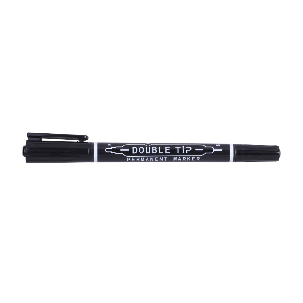 SKB 雙頭油性筆 1.2 / 0.8mm 黑色 12支入/盒 MK-2001