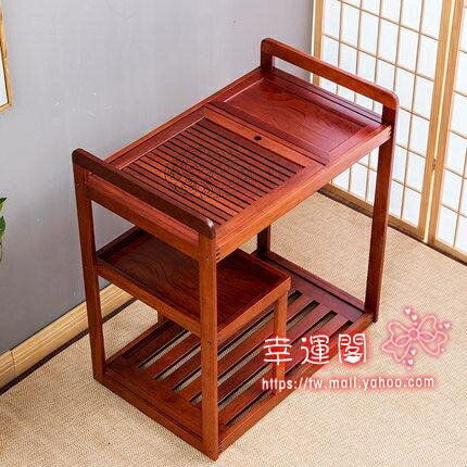 行動茶臺 茶車茶具套裝烏金石茶盤自動電磁爐家用茶水櫃實木小茶桌T