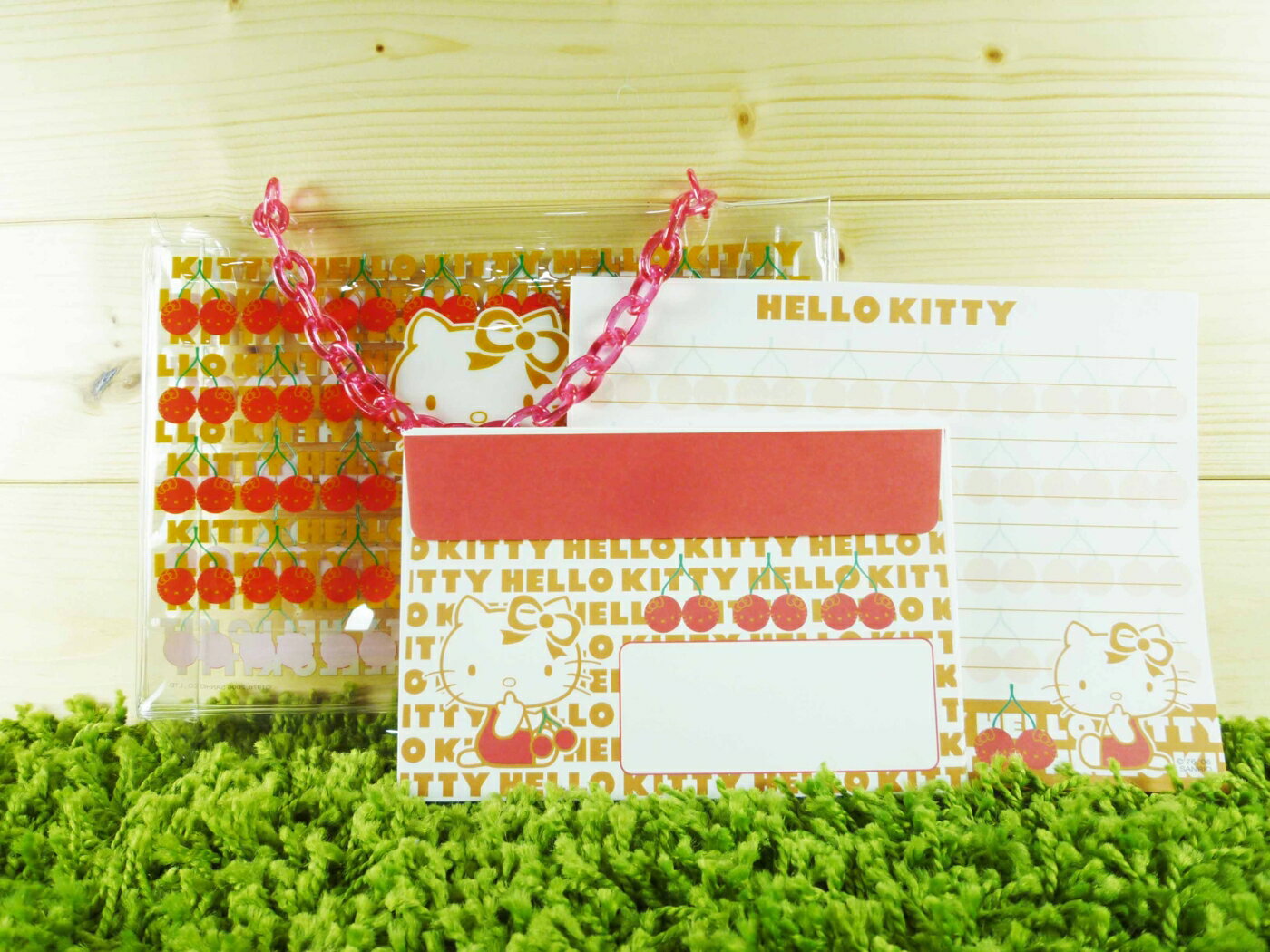 【震撼精品百貨】Hello Kitty 凱蒂貓 信籤組附袋 紅櫻桃【共1款】 震撼日式精品百貨