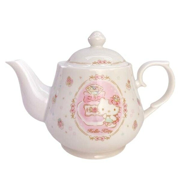 【震撼精品百貨】凱蒂貓 Hello Kitty 日本SANRIO三麗鷗 Hello Kitty 陶瓷茶壺 (鑽石香水系列) *77041 震撼日式精品百貨
