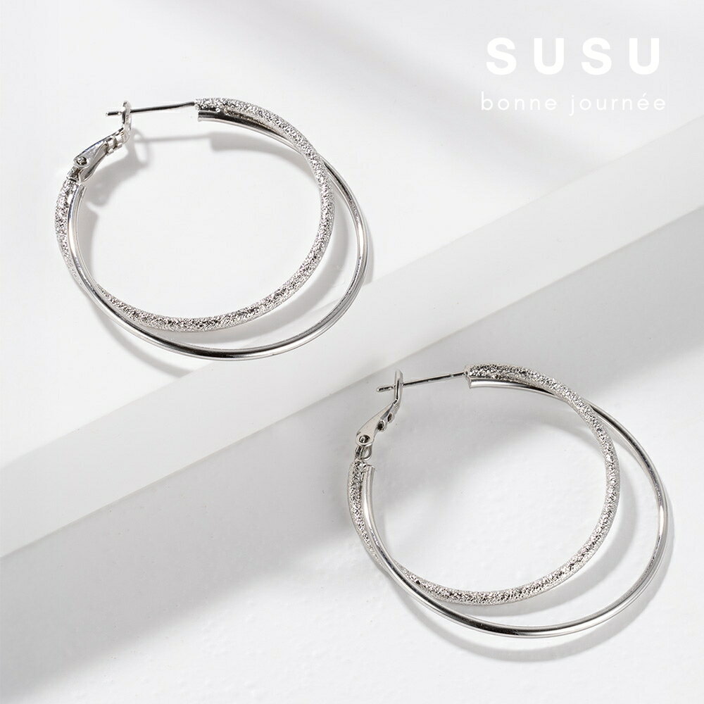 SU SU︱經典雙圈耳環❤️925純銀 耳環 項鍊 手鍊 穿搭 百搭 時尚 送禮 防過敏 飾品 4