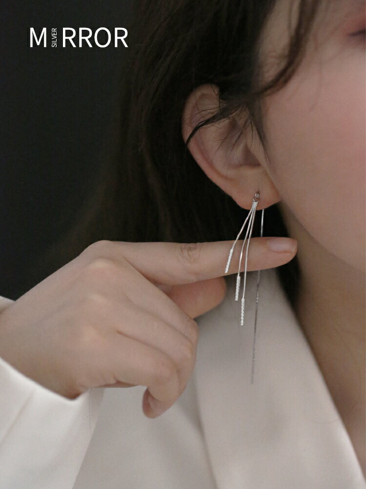 小麋人925超仙ins風簡約小眾耳線女純銀耳飾韓國氣質耳釘冷淡風潮