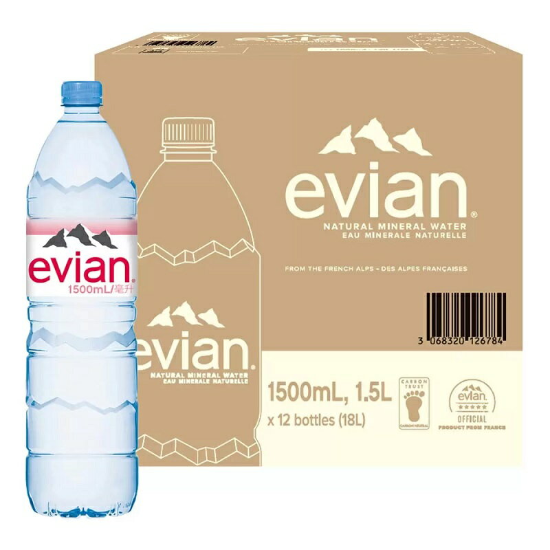 Evian 天然礦泉水 1500毫升 X 12入 (6組)