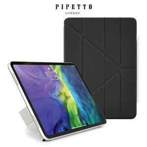 強強滾p-PIPETTO iPadPro 2.9吋(第4代) Origami Folio磁吸式多角度多功能保護套 黑色