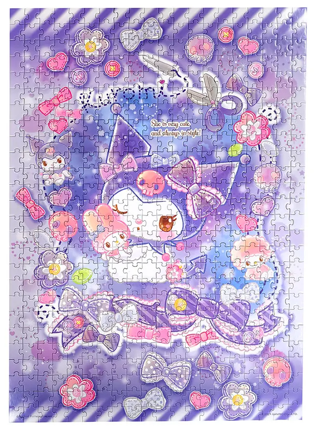 【拼圖貓】百耘圖 - Kuromi【裁縫娃娃系列】萌紫髮飾 台灣製 520片拼圖 HP0520-287