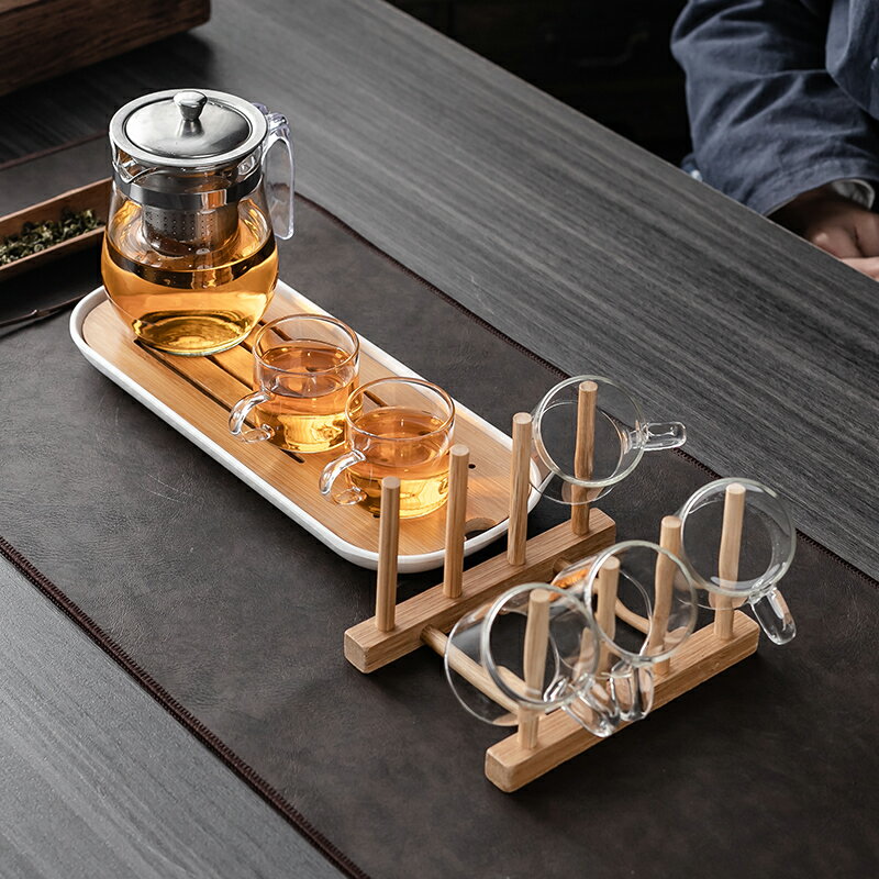 整套耐熱玻璃功夫茶具套裝家用泡茶器透明小茶杯帶把紅茶花茶壺