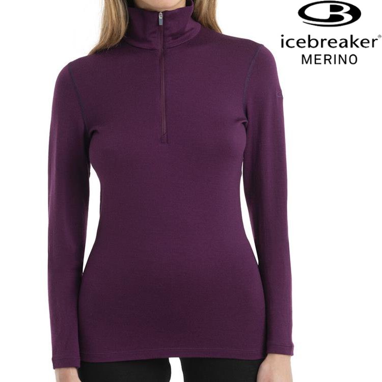 Icebreaker Tech BF260 女款 半開襟長袖上衣/美麗諾羊毛排汗衣 104390 853 葡萄紫