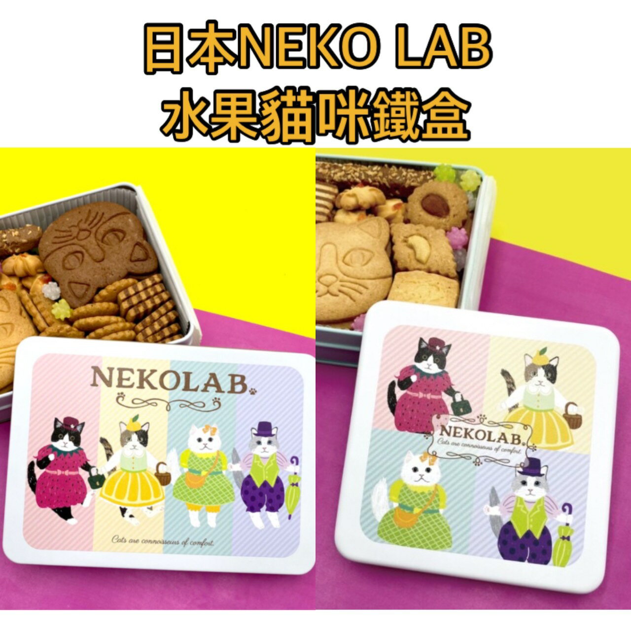 【預購】日本大阪 NEKO LAB 貓咪餅乾 鐵盒 日本伴手禮
