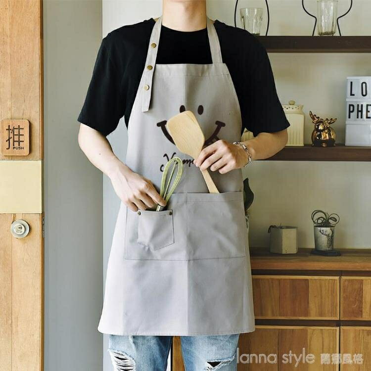 圍裙家用廚房防水防油可愛工作服韓版時尚做飯圍腰男女訂製印LOGO 幸福驛站