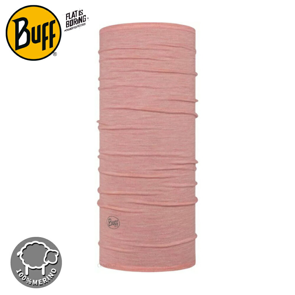 【BUFF 西班牙 舒適條紋 125gsm美麗諾羊毛頭巾《輕輕淡粉》】117819/圍脖/帽子/口罩/圍巾/眼罩