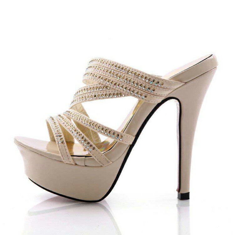 華麗復古性感水鑽羅馬優雅高跟涼鞋-黑/金34-39【AAA0197】