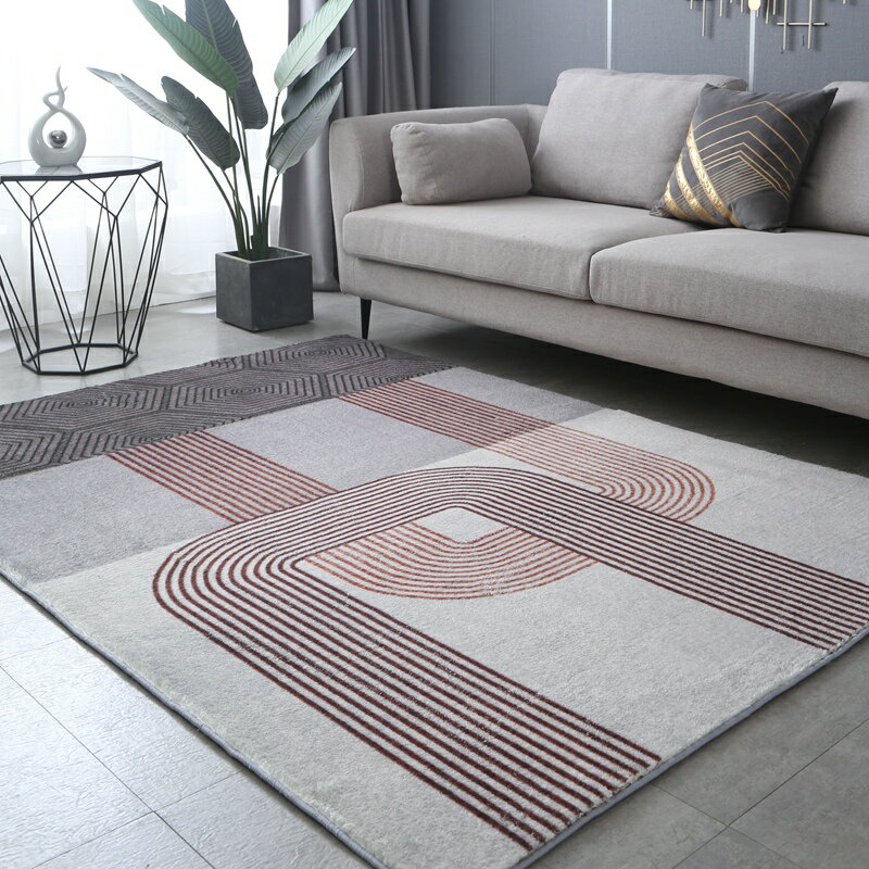 仿羊絨新款日式客廳地毯高級北歐現代簡約極簡輕奢臥室地毯墊耐臟