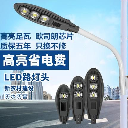 L路燈頭寶劍款100W50W市政路挑臂戶外 防水 農村電線桿道路燈220V