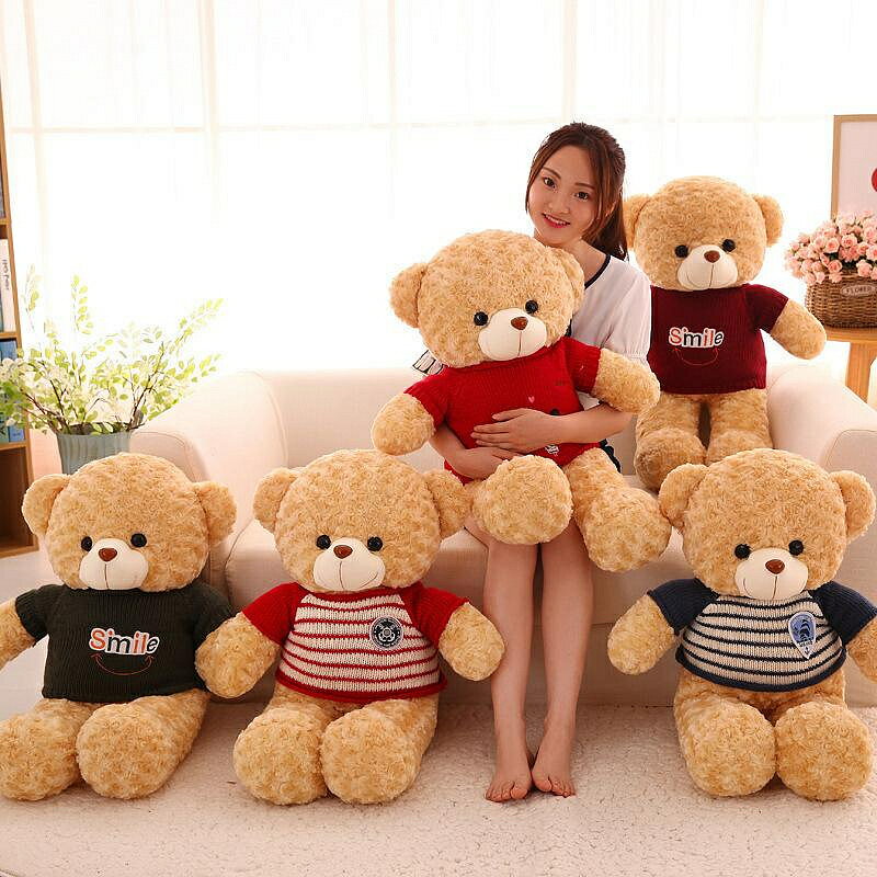新款可愛熊毛絨玩具 毛衣熊毛絨公仔 泰迪熊女孩生日禮物 玩偶/生日/情人/聖誕禮物/毛絨娃娃/抱枕娃娃